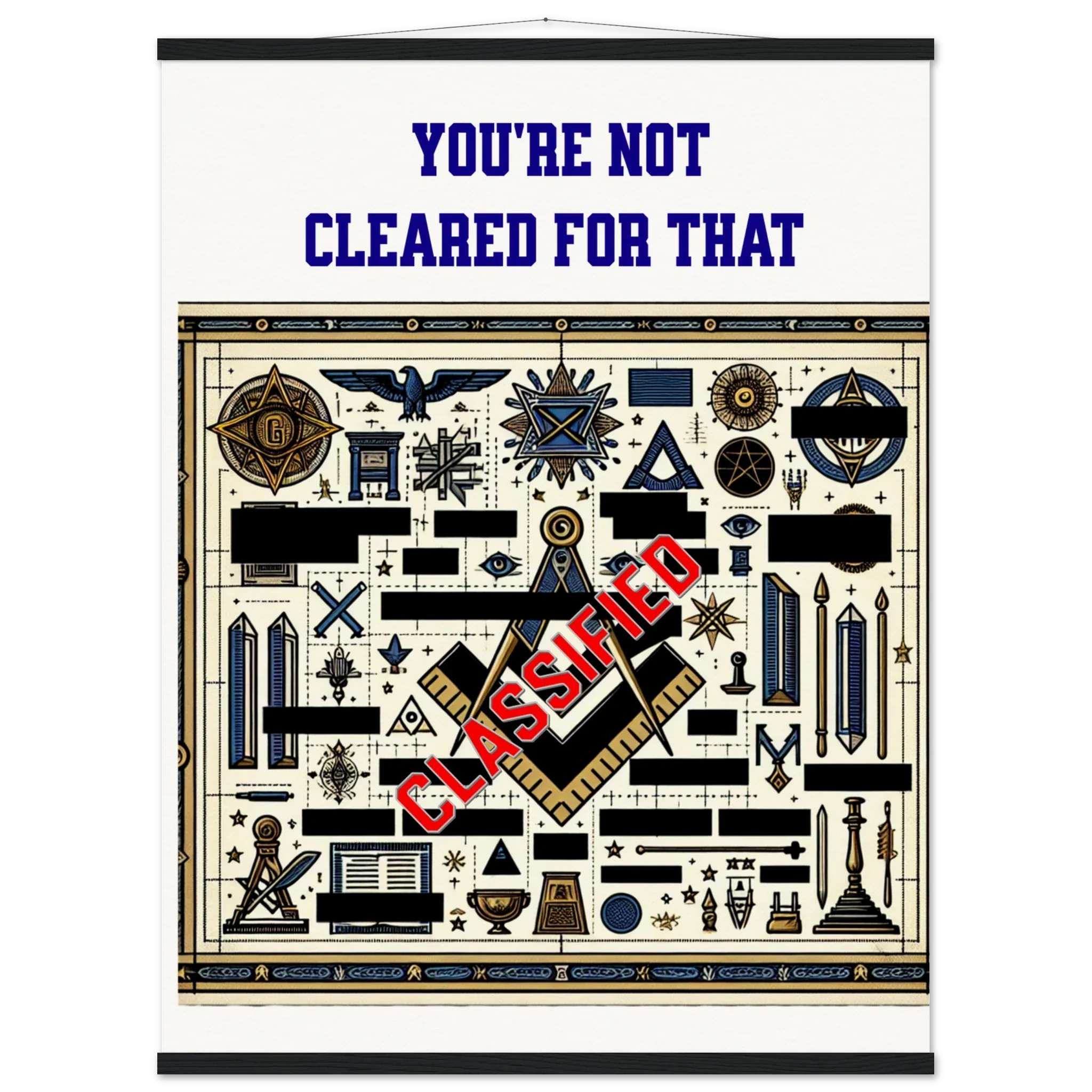 MASONIC MATTE POSTER WITH WOODEN HANGER