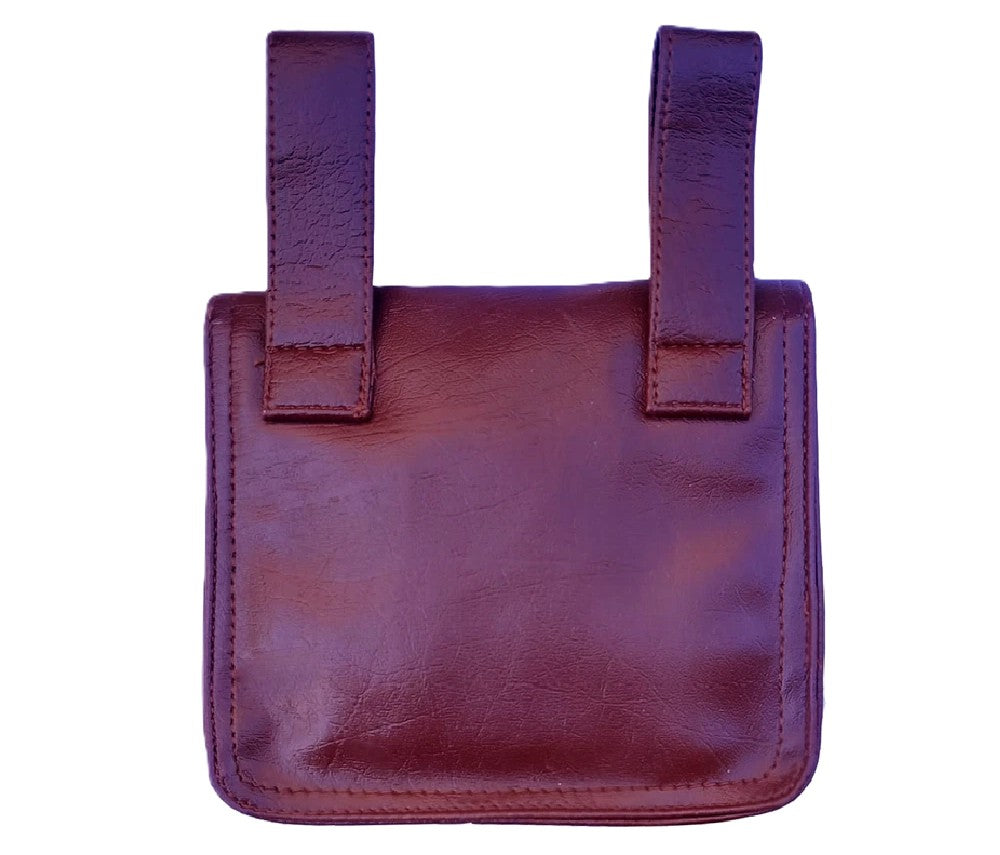 KNIGHTS TEMPLAR LEATHER ALMS BAG - BROWN
