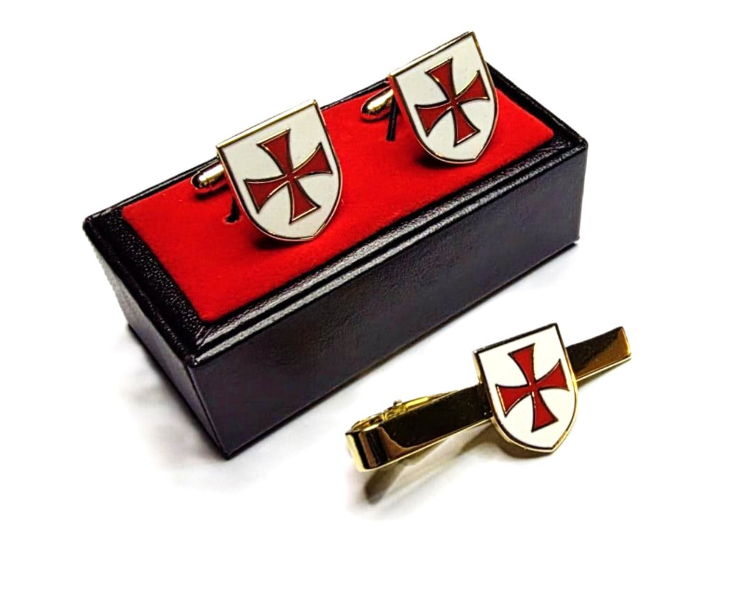 KNIGHTS TEMPLAR SHIELD CUFFLINK SET