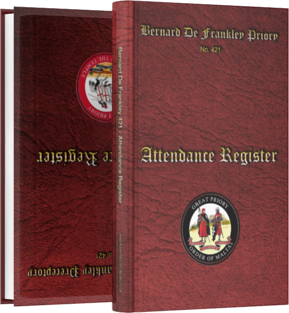 MASONIC ATTENDANCE BOOK - KNIGHTS TEMPLAR & KNIGHTS OF MALTA (Split book)