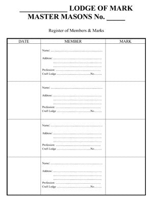 Mark Register of Marks