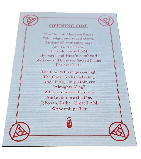 ROYAL ARCH - OPENING & CLOSING ODE