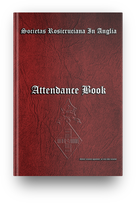 MASONIC ATTENDANCE BOOK - SRIA SOCIETAS ROSICRUCIANA IN ANGLIA