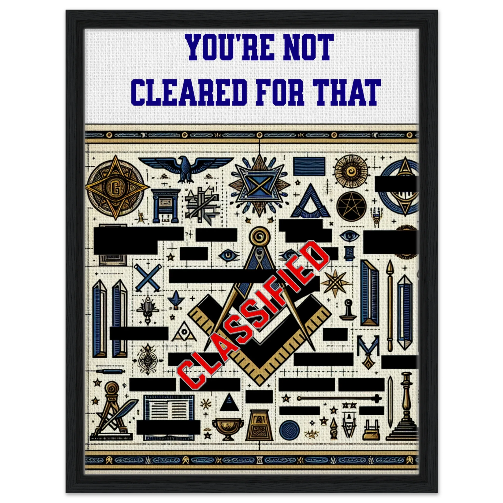 FRAMED CANVAS MASONIC WALL ART - PREMIUM PRINT