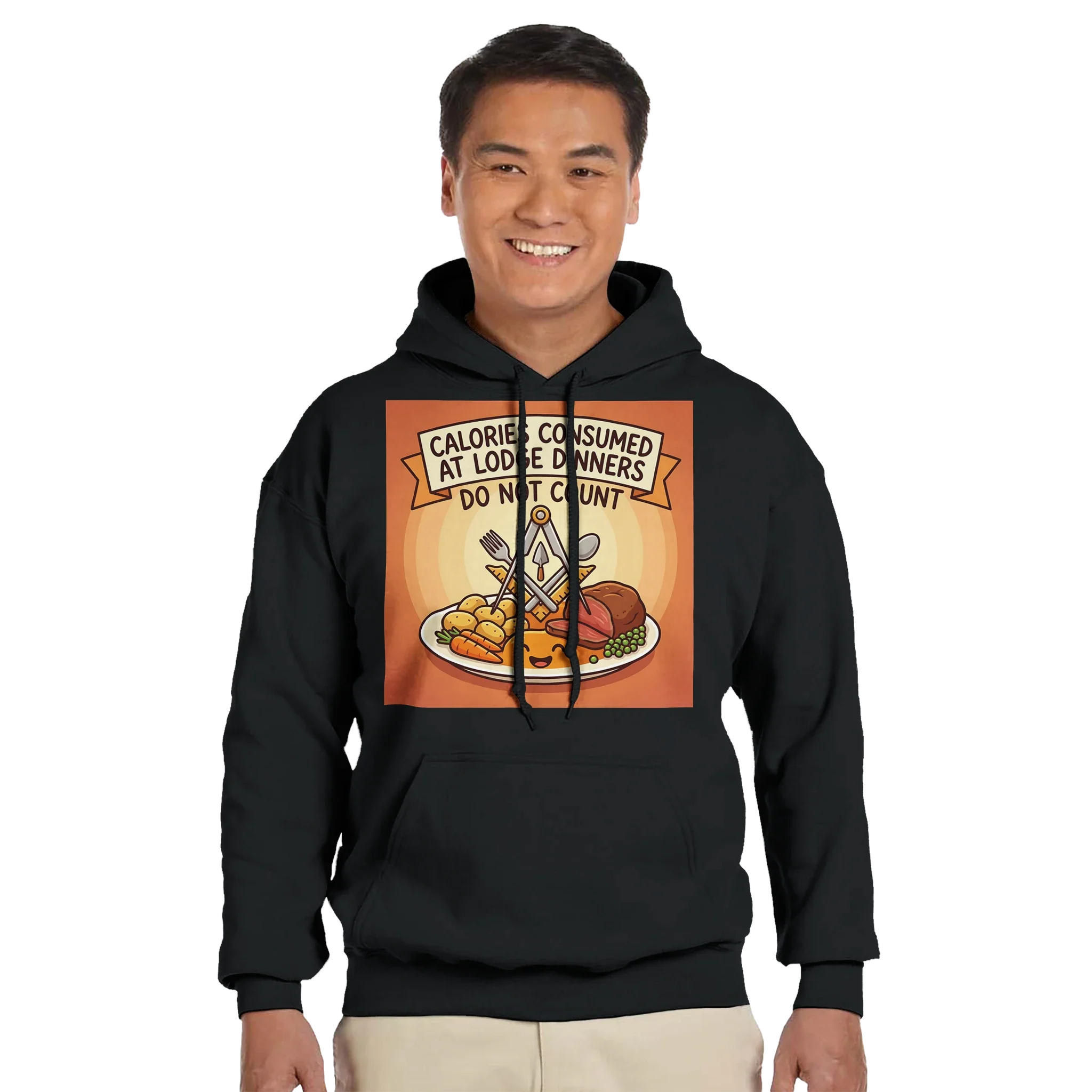 CALORIES CONSUMED AT DINNER - MASONIC HOODIE