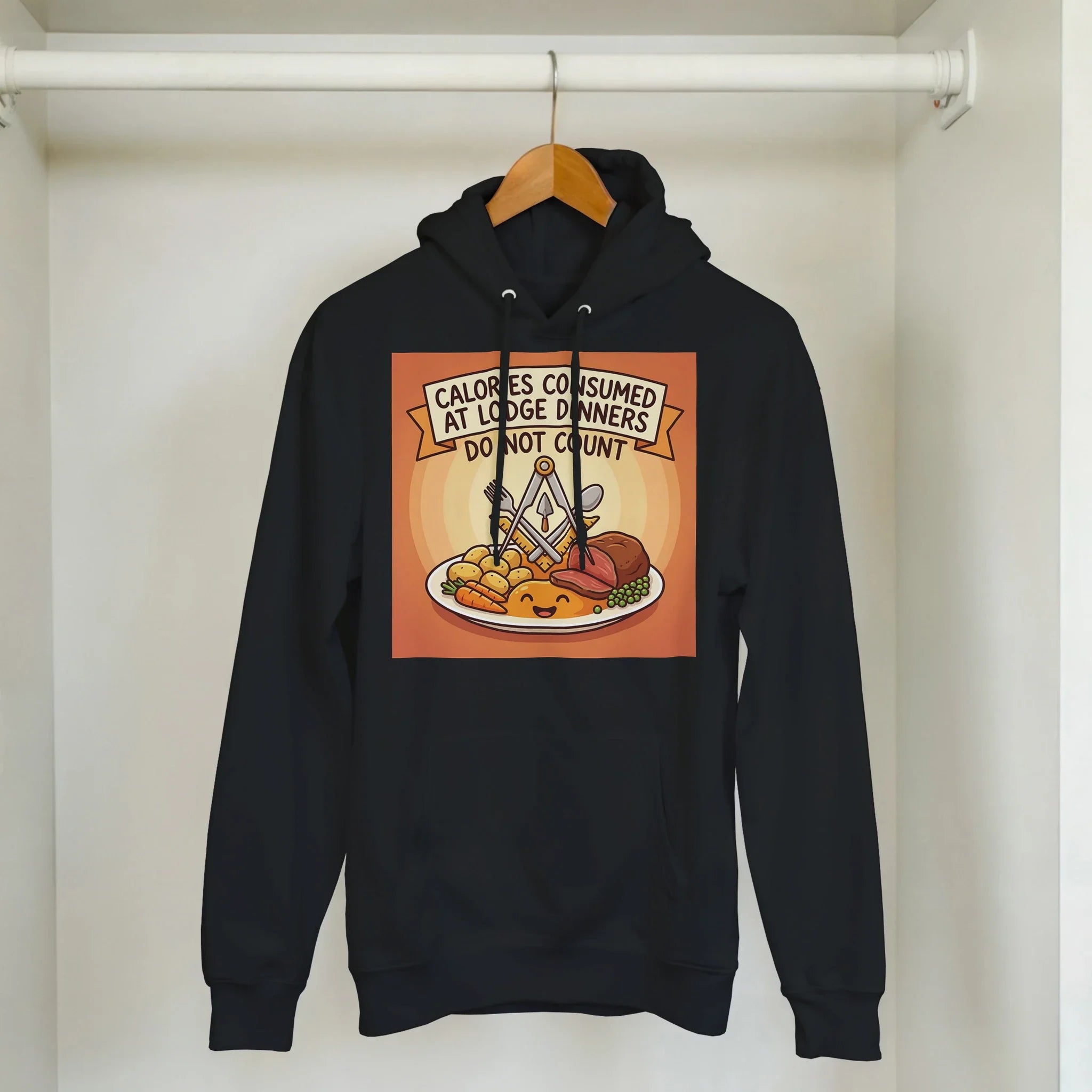 CALORIES CONSUMED AT DINNER - MASONIC HOODIE