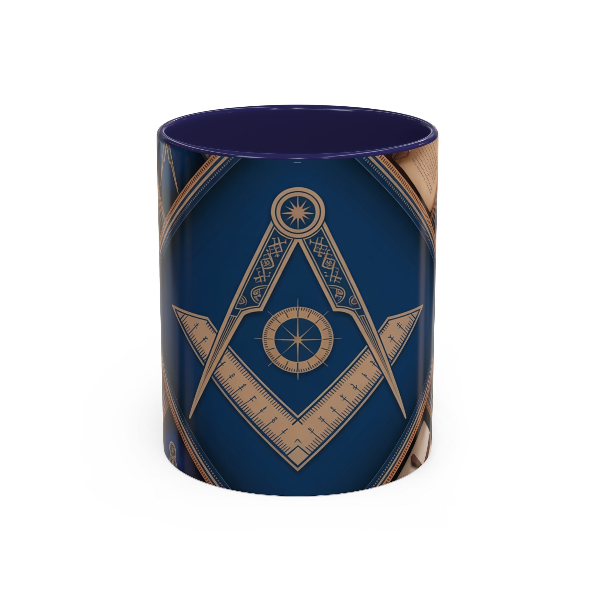 READY-TO-GO COLOURED RIM MASONIC MUG – 11oz
