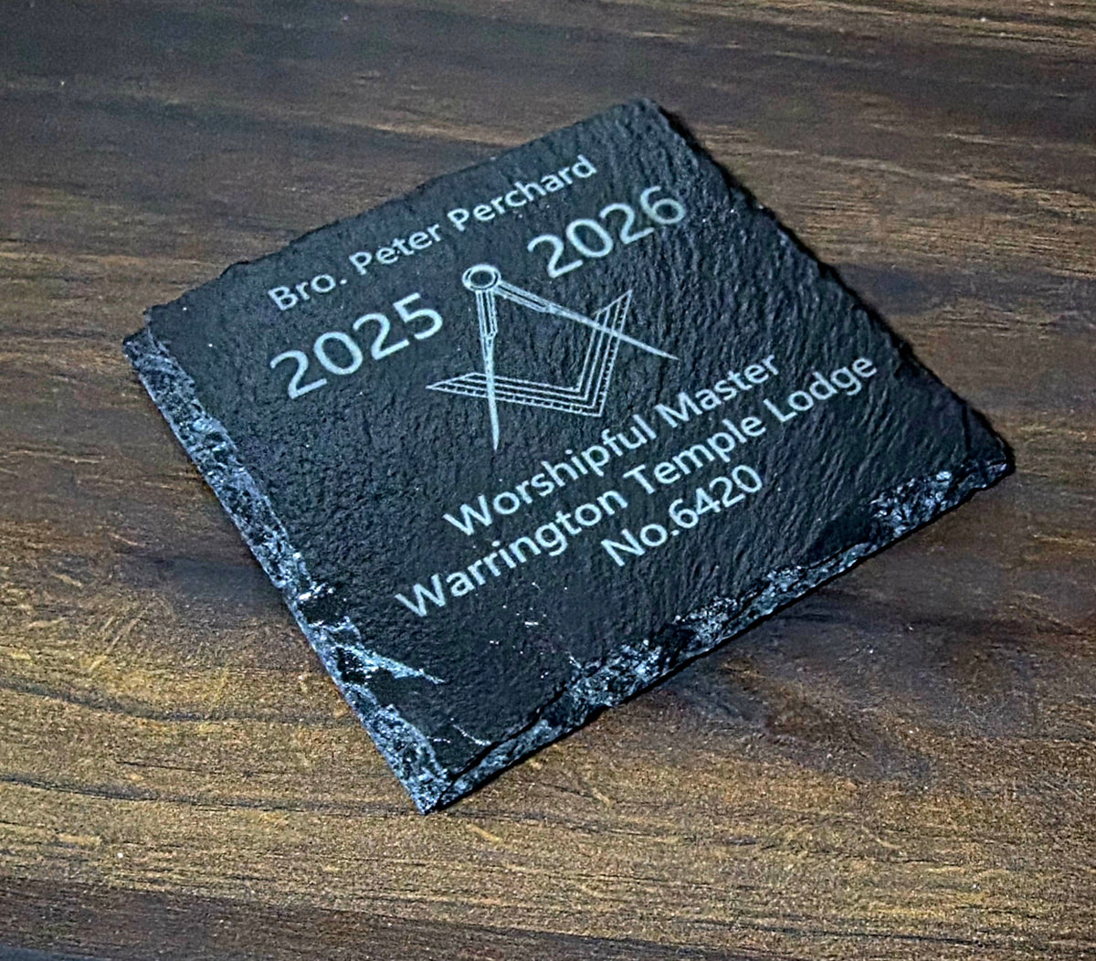 Personalised WM Installation Slate Coaster