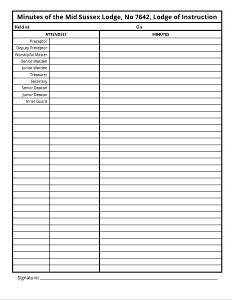MASONIC LOI MINUTES BOOK - CRAFT