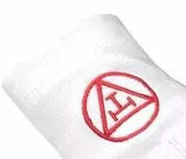 WHITE ROYAL ARCH COTTON GLOVES c/w TRIPLE TAU