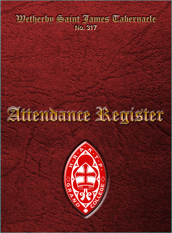 MASONIC ATTENDANCE BOOK - ORDER OF HOLY ROYAL ARCH KNIGHT TEMPLAR PRIESTS