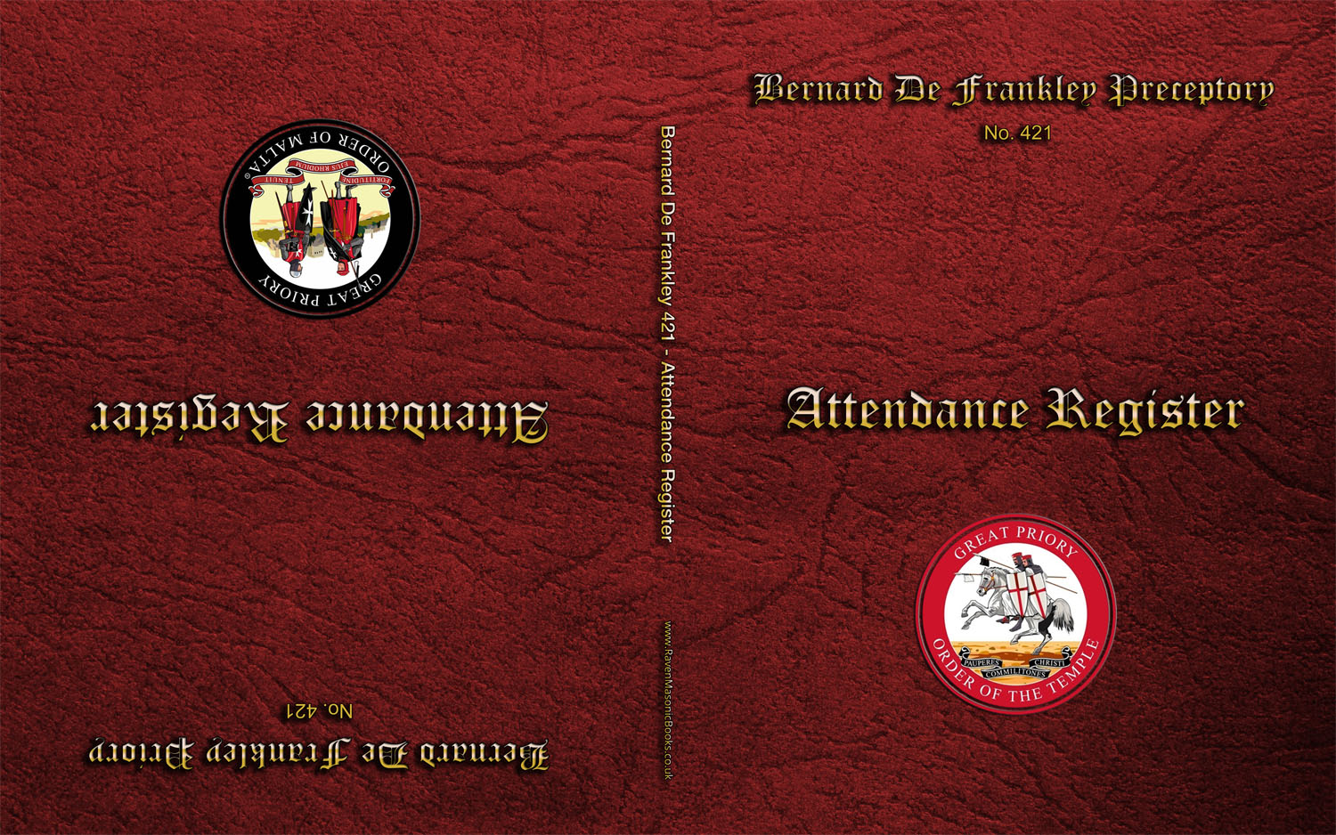 MASONIC ATTENDANCE BOOK - KNIGHTS TEMPLAR & KNIGHTS OF MALTA (Split book)