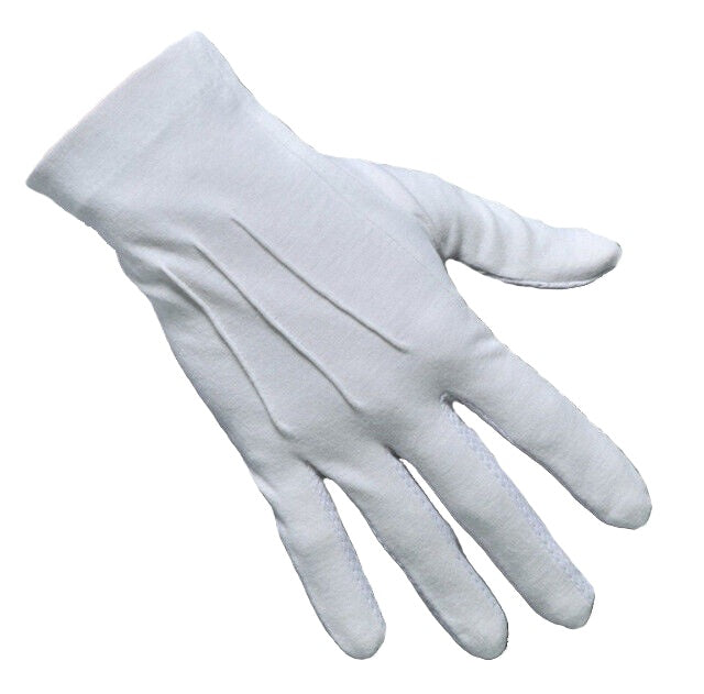 WHITE MASONIC COTTON GLOVES