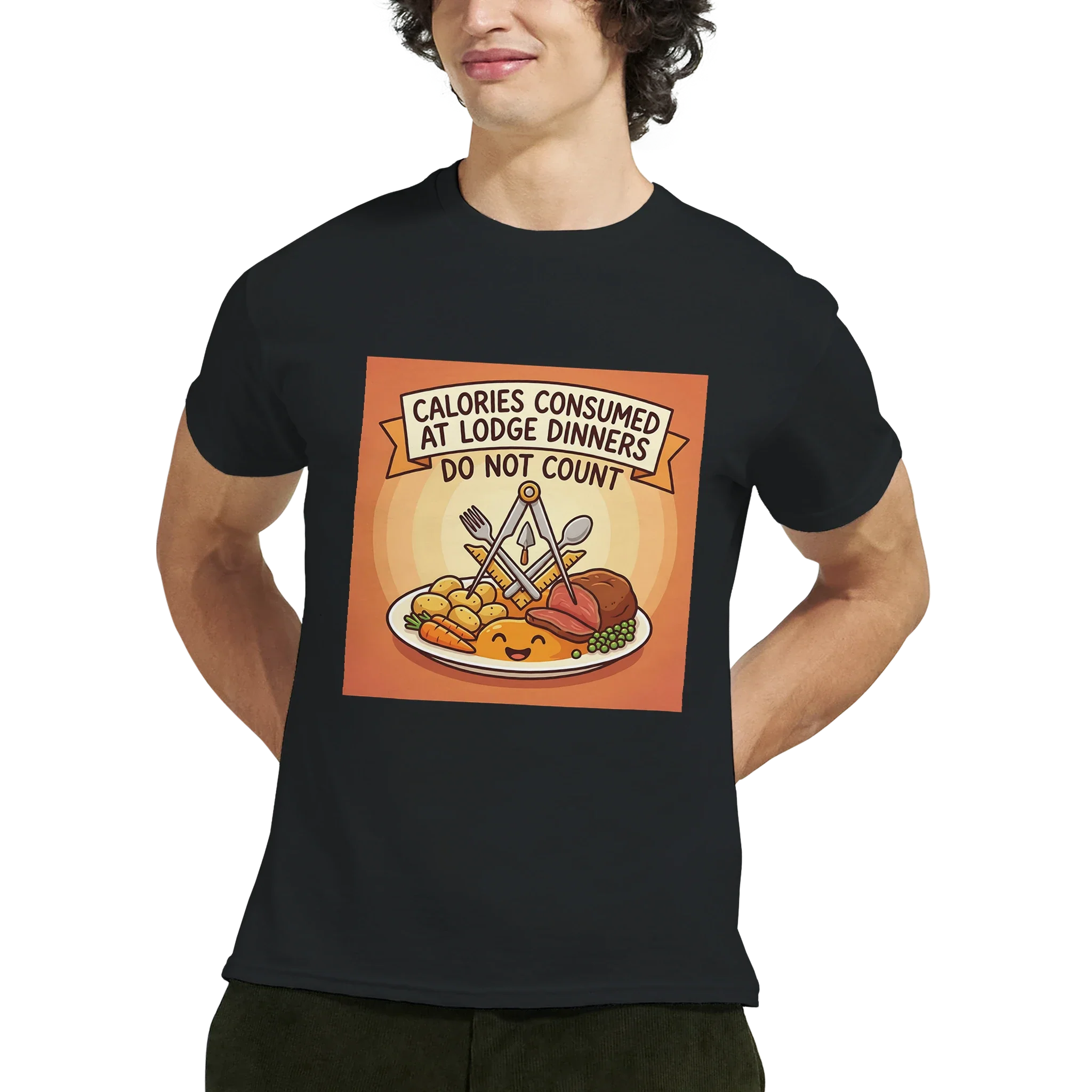 CALORIES CONSUMED AT DINNER - MASONIC T-SHIRT