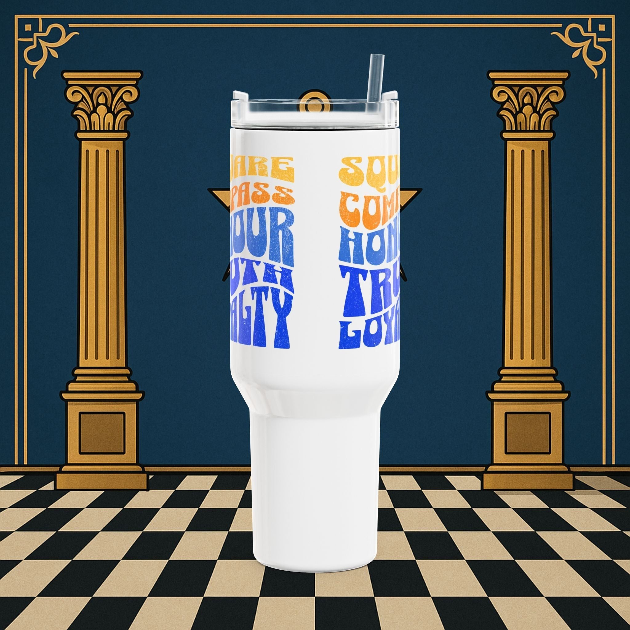 SQUARE & COMPASSES MASONIC 40oz TUMBLER