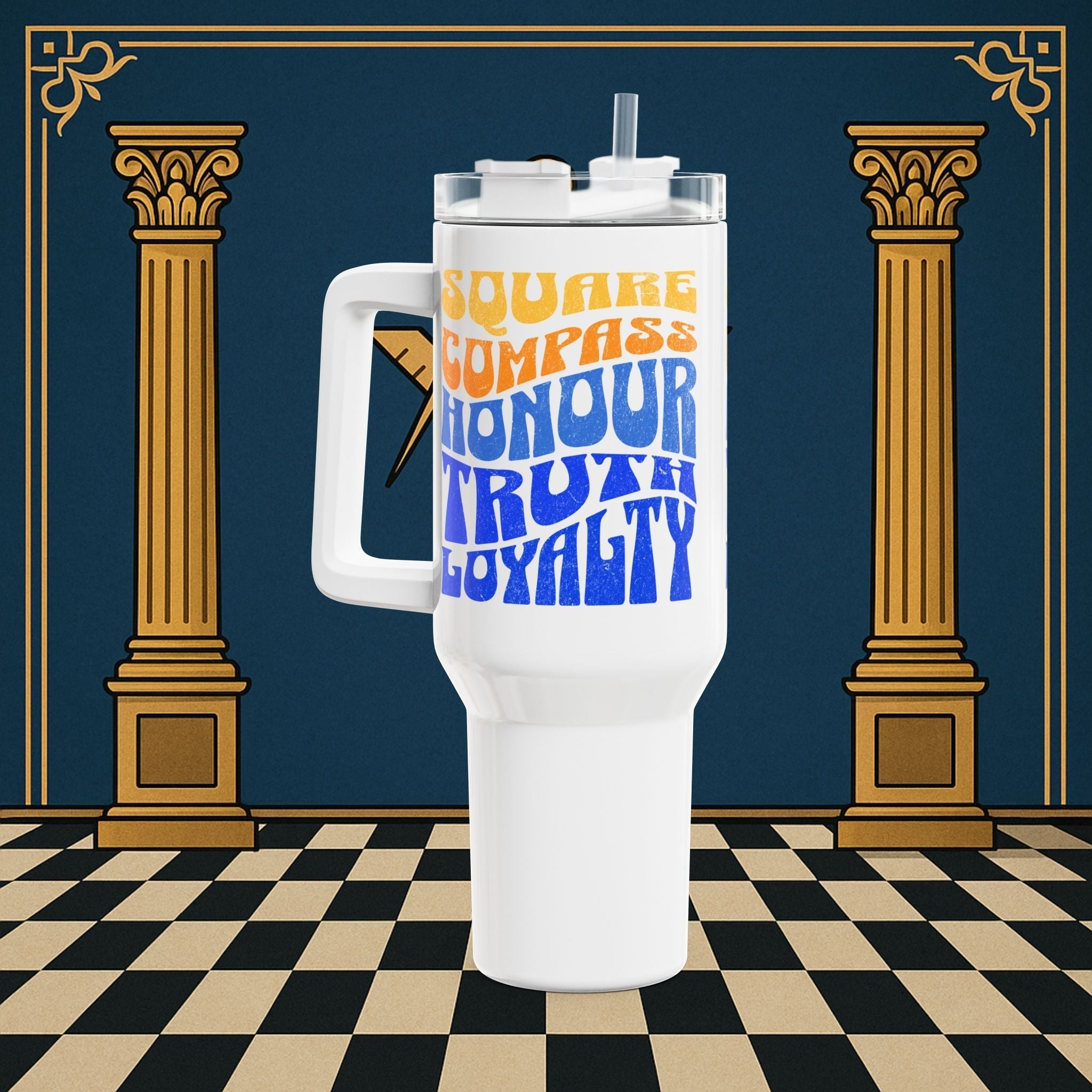 SQUARE & COMPASSES MASONIC 40oz TUMBLER