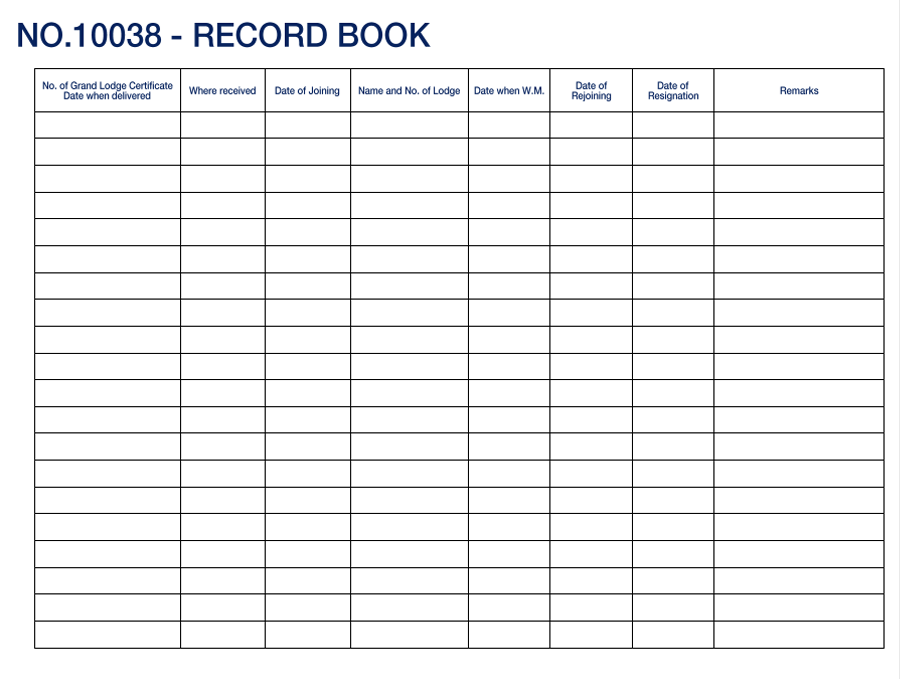 MASONIC MEMBERS RECORD BOOK - CRAFT