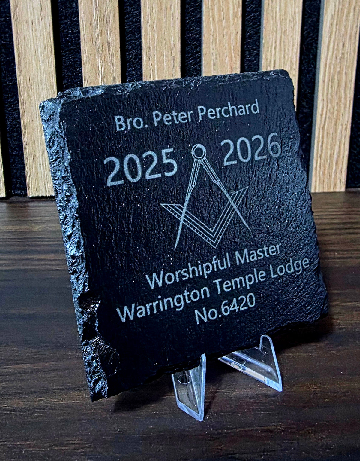 Personalised WM Installation Slate Coaster
